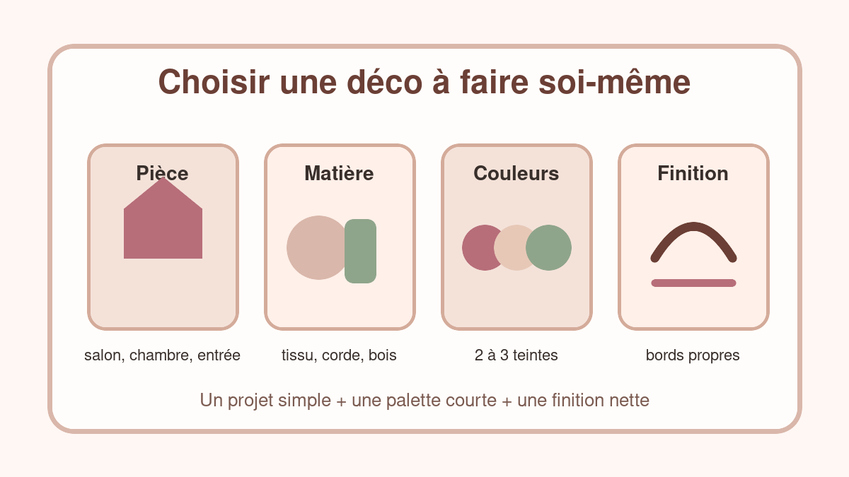 Méthode pour choisir une déco à faire soi-même selon la pièce et le matériel
