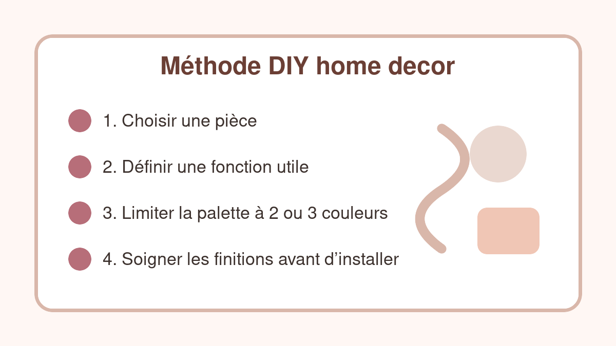 Checklist DIY home decor pour choisir un projet déco maison