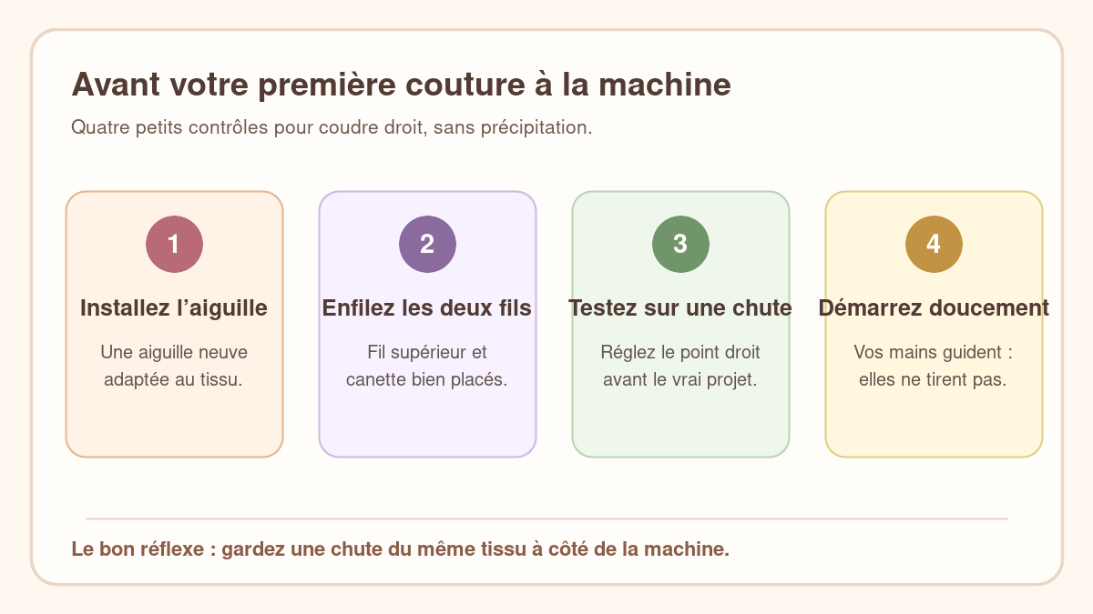 Quatre repères avant une première couture à la machine