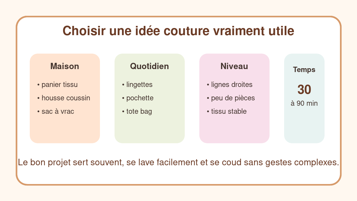 Méthode pour choisir une idée couture utile et facile