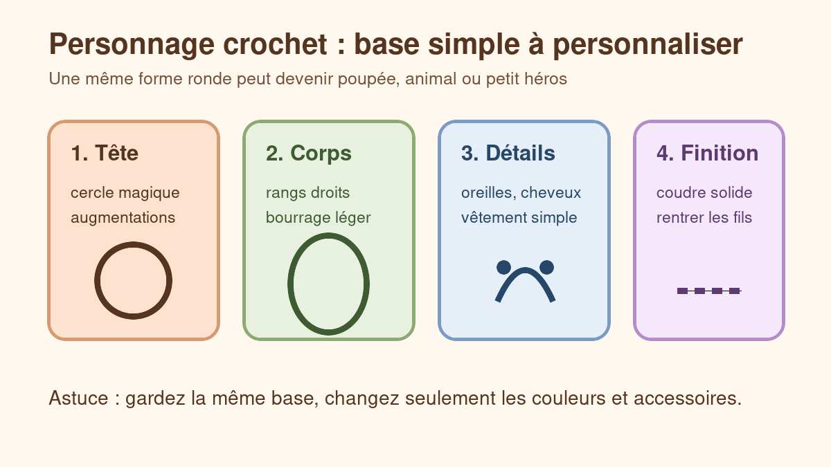 Schéma pour personnaliser un personnage au crochet gratuit
