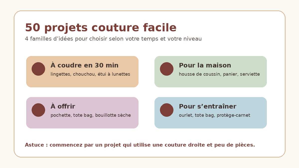 Repères pour choisir un projet couture facile selon son niveau