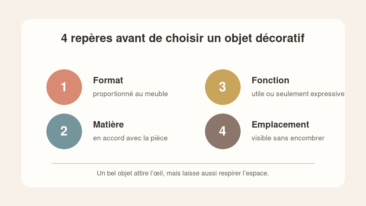 Les quatre repères pour choisir un objet décoratif design : format, matière, fonction et emplacement